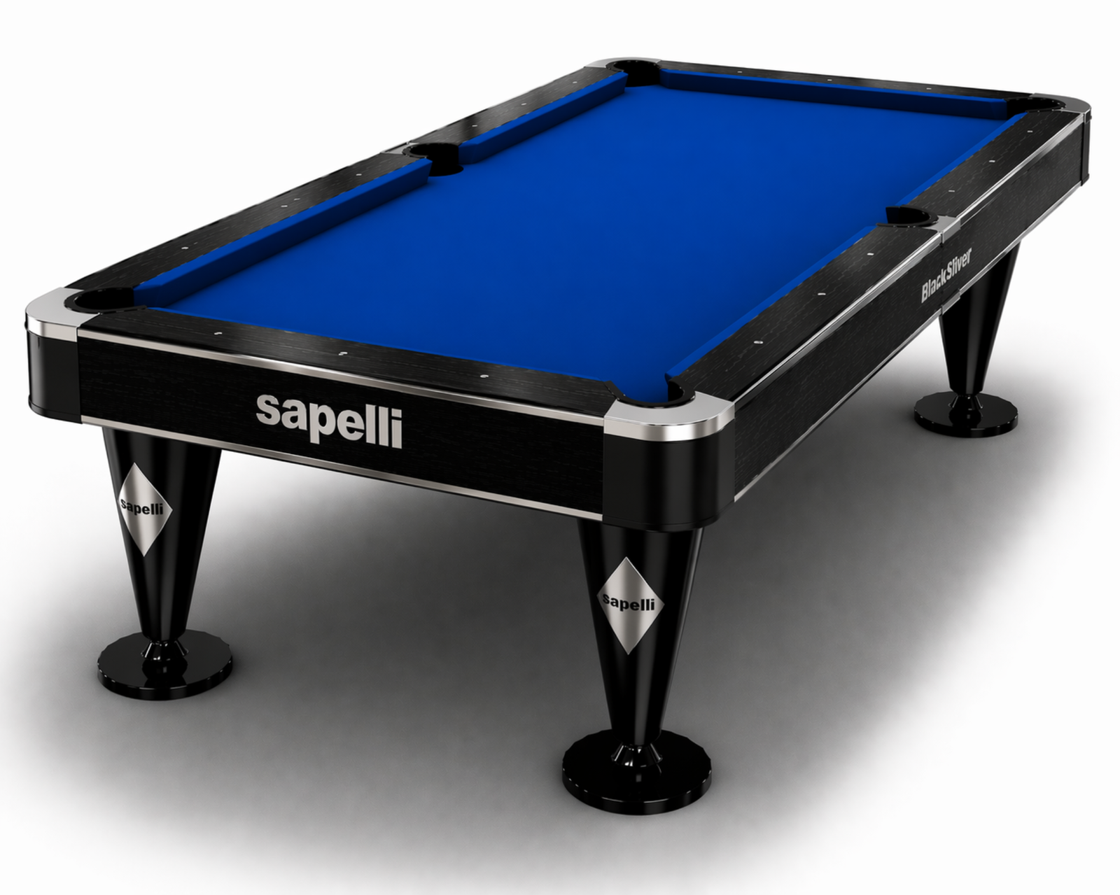 Mavi çuhalı bilardo masası